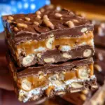 No Bake Crispy Snickers Bars