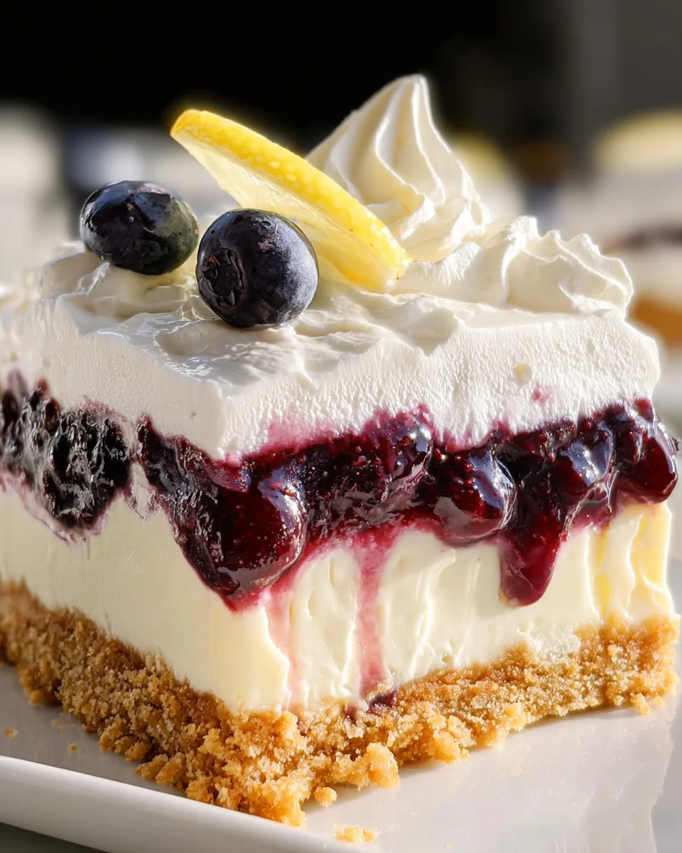 No Bake Lemon Blueberry Dessert