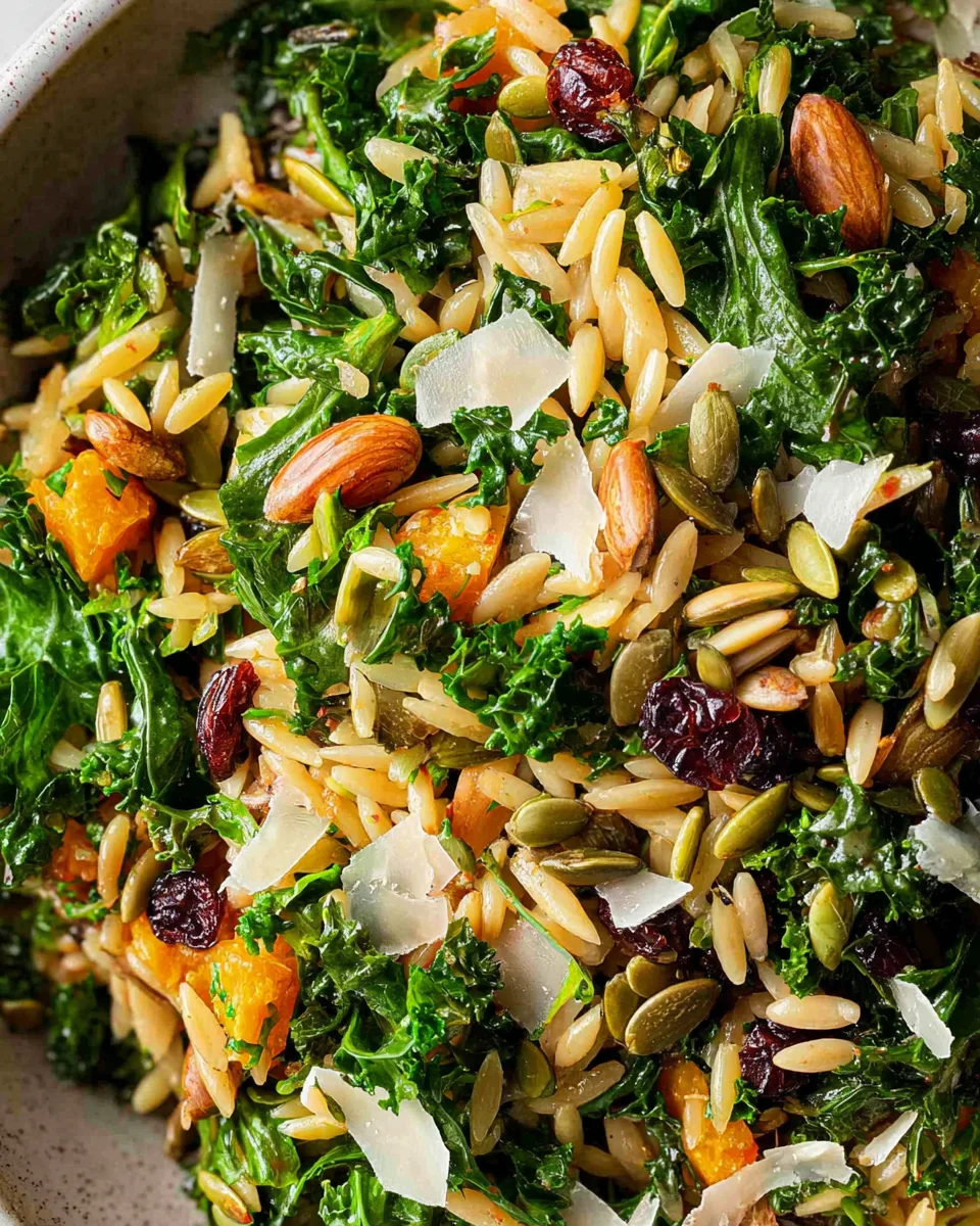 Orzo Kale Salad with Lemon Vinaigrette