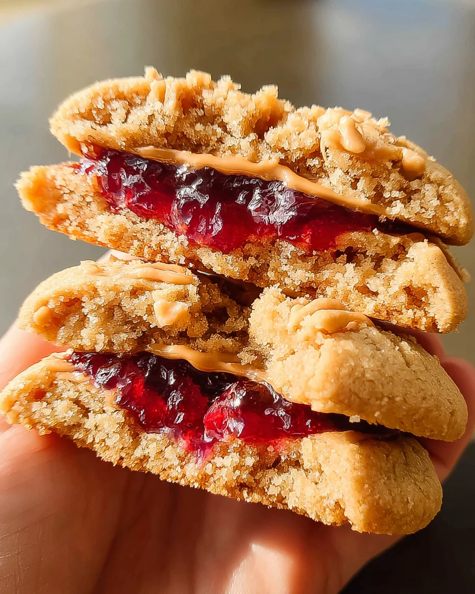 PB&J Stuffed Cookies