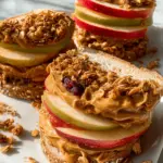 Peanut Butter Apple Sandwiches with Granola