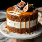 Pumpkin Cake with Cream Cheese Frosting and Salted Caramel Drizzle