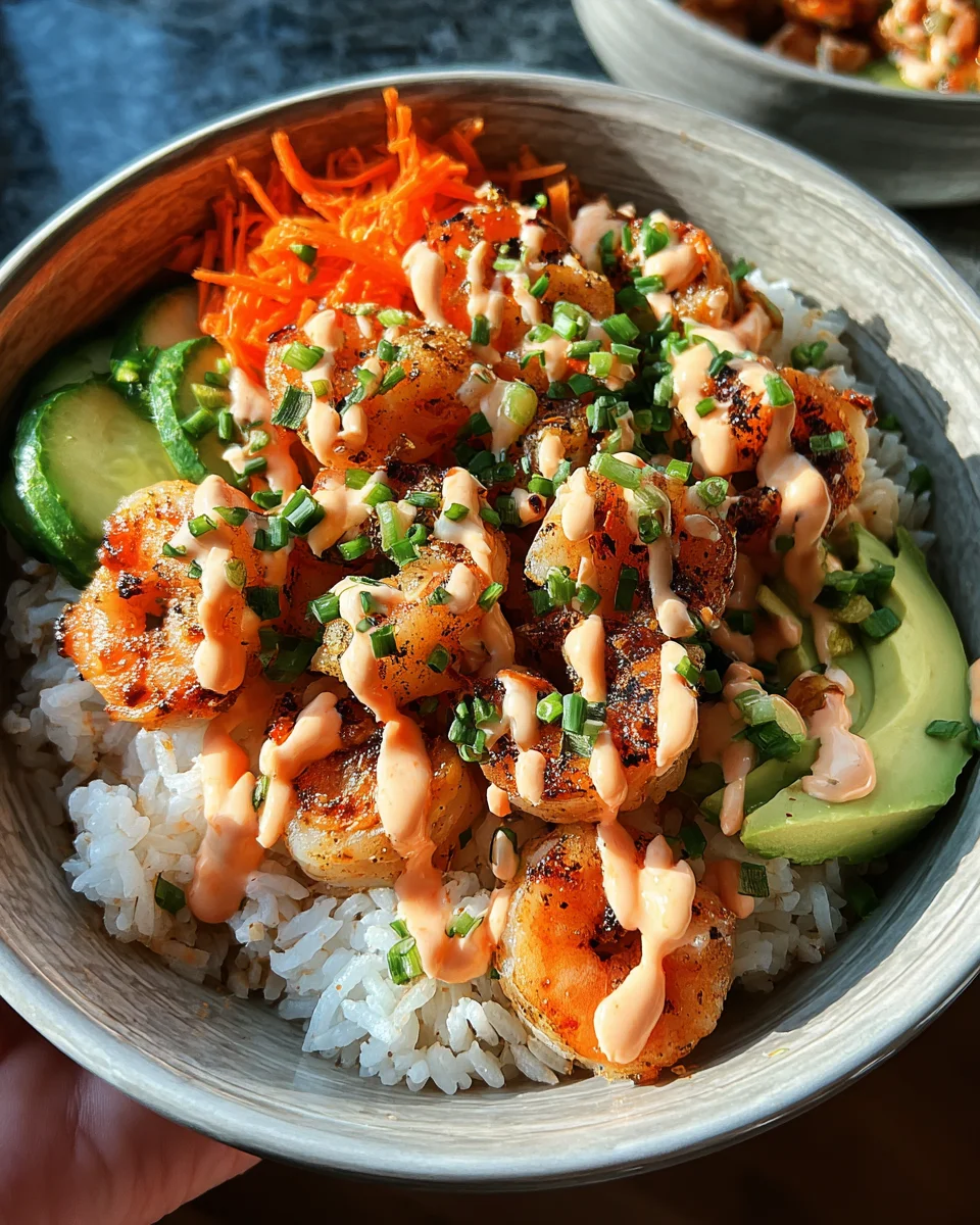 Shrimp Rice Bowls with Spicy Mayo