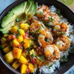Shrimp and Avocado Bowls with Mango Salsa & Lime-Chili Sauce