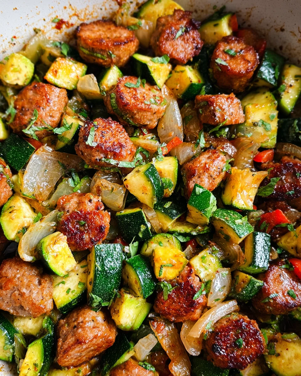 Skillet Sausage and Zucchini