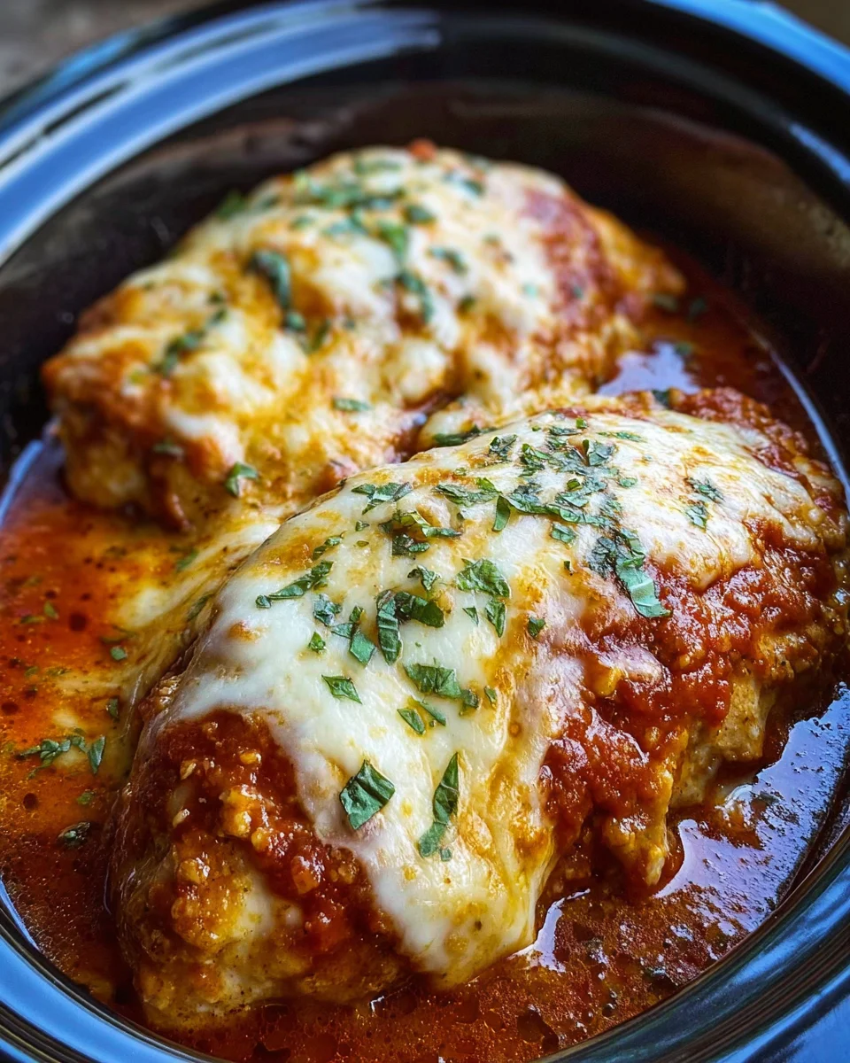 Slow Cooker Cheesy Mozzarella Chicken
