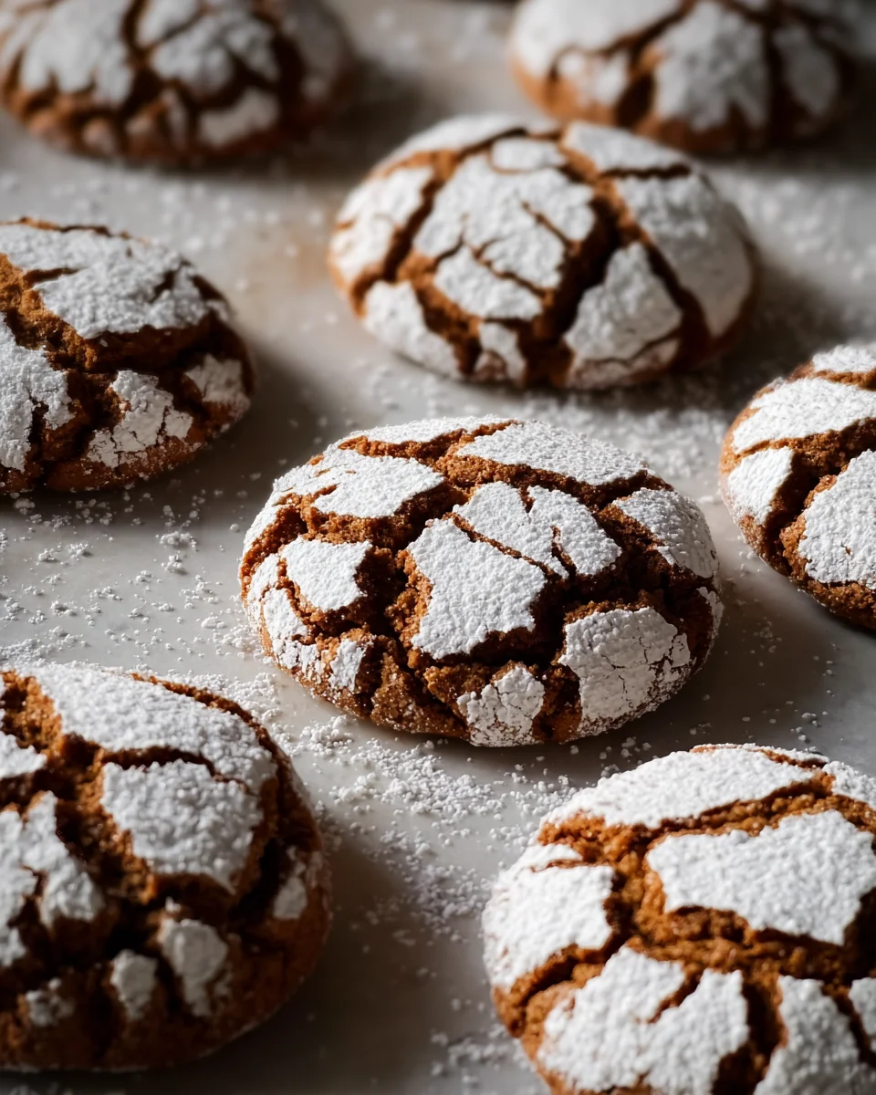 Soft and Spiced Gingerbread Crinkle Cookies