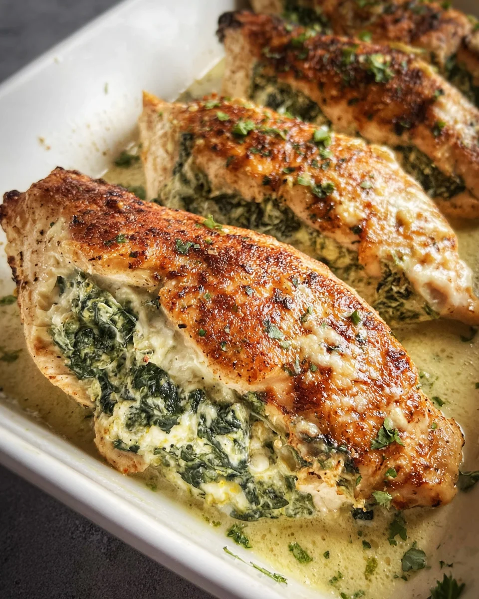 Spinach Stuffed Chicken Fillets