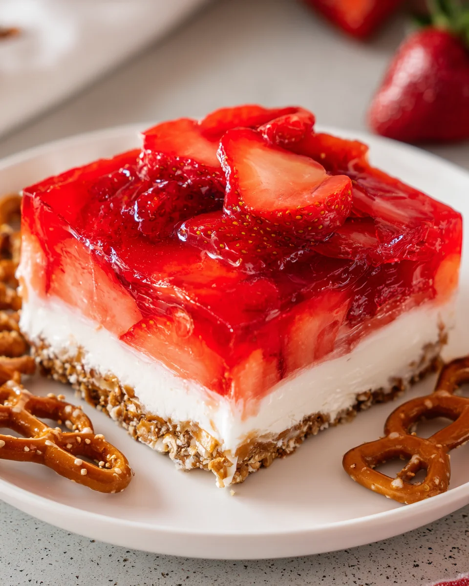 Strawberry Pretzel Jello Salad