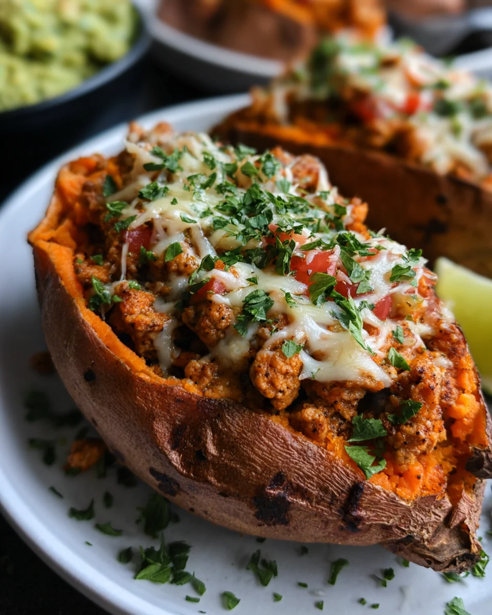 Turkey Taco Stuffed Sweet Potatoes
