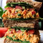 Vegan Buffalo Chickpea Salad Sandwich