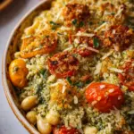 White Bean and Pesto Bake