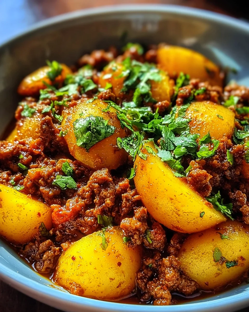 Aloo Keema Ground Meat with Potatoes