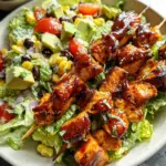 BBQ Chicken Skewer Salad