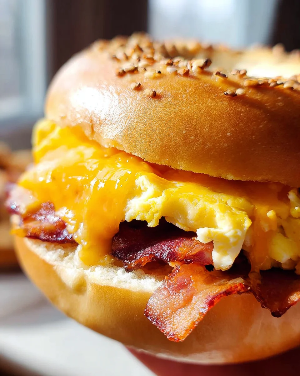 Bacon Egg Cheese Bagel Sandwich