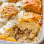 Biscuits and Gravy Breakfast Casserole