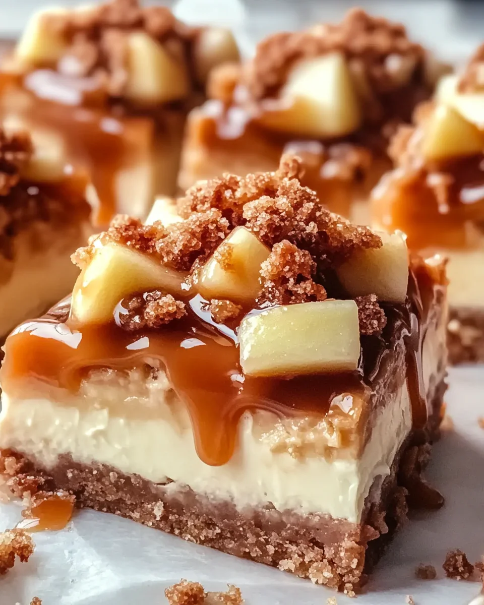 Caramel Apple Cheesecake Bars 35 Caramel