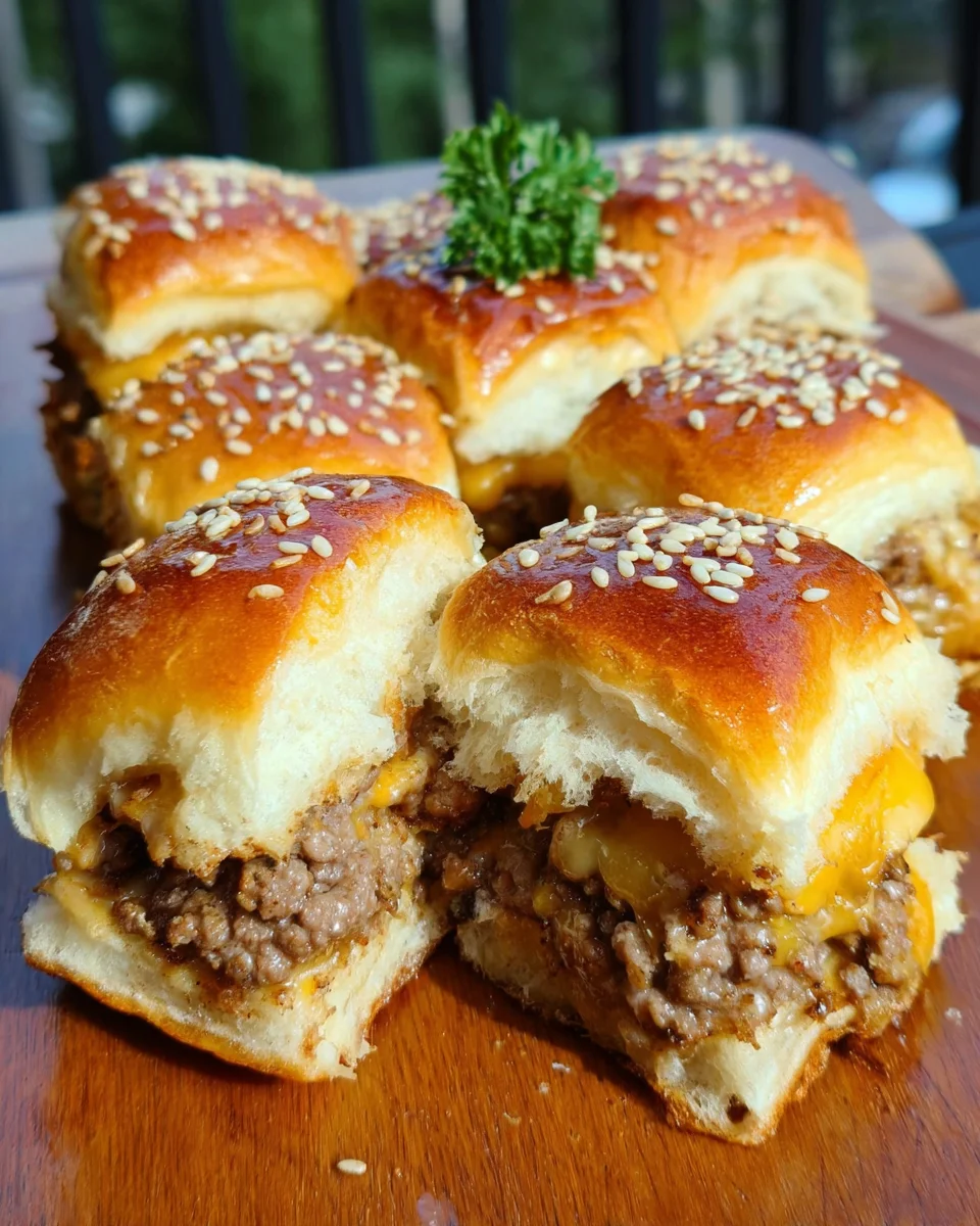 Cheeseburger Sliders with Hawaiian Rolls