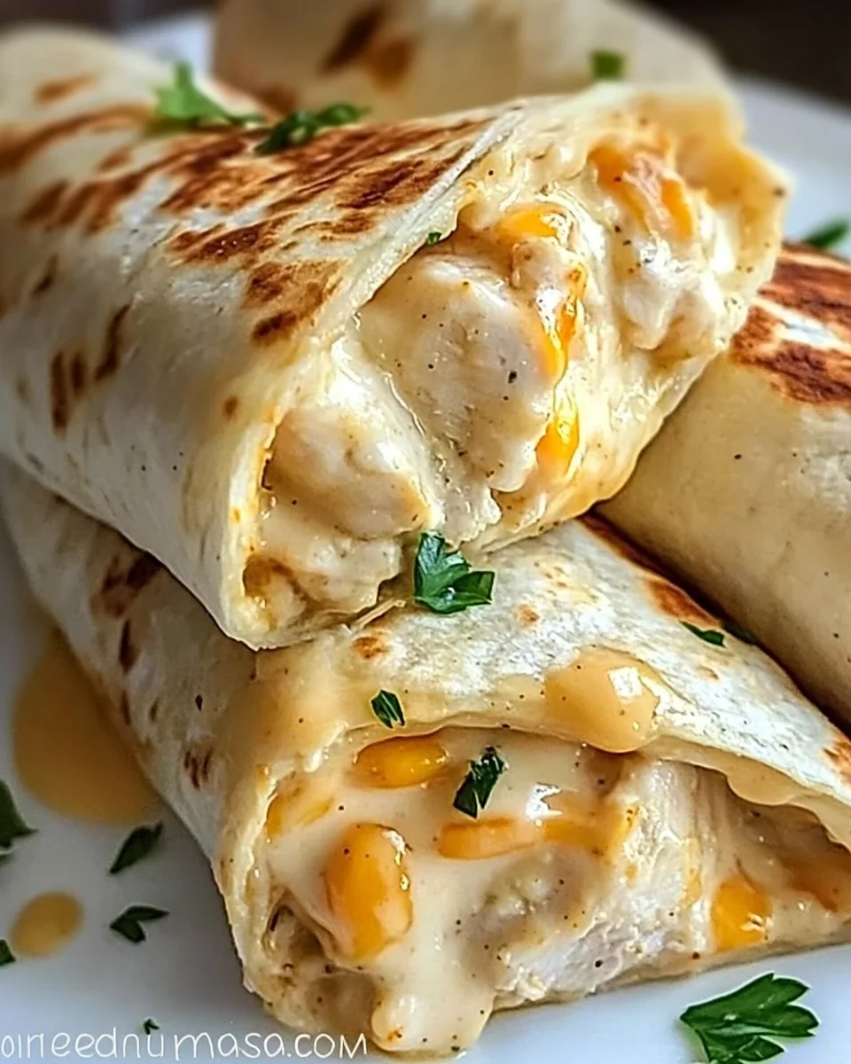 Cheesy Chicken Garlic Wraps