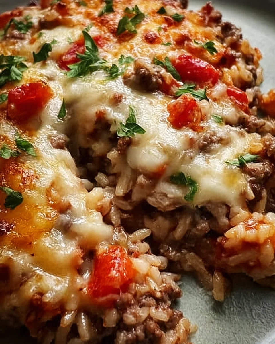 Cheesy Hamburger Rice Casserole