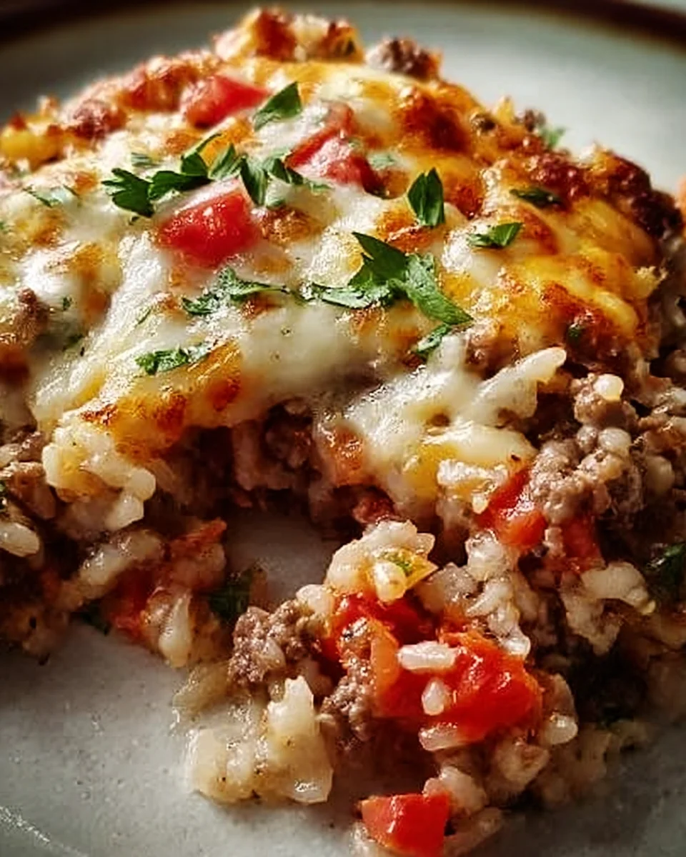 Cheesy Hamburger Rice Casserole 15 Cheesy