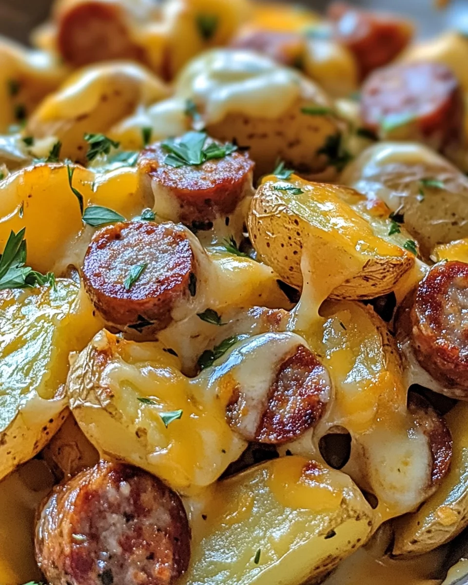 Cheesy Ranch Potatoes and Smoked Sausage