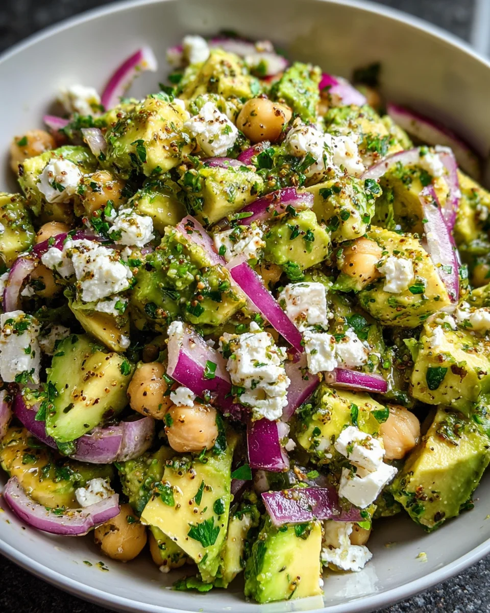 Chickpea Feta Avocado Salad