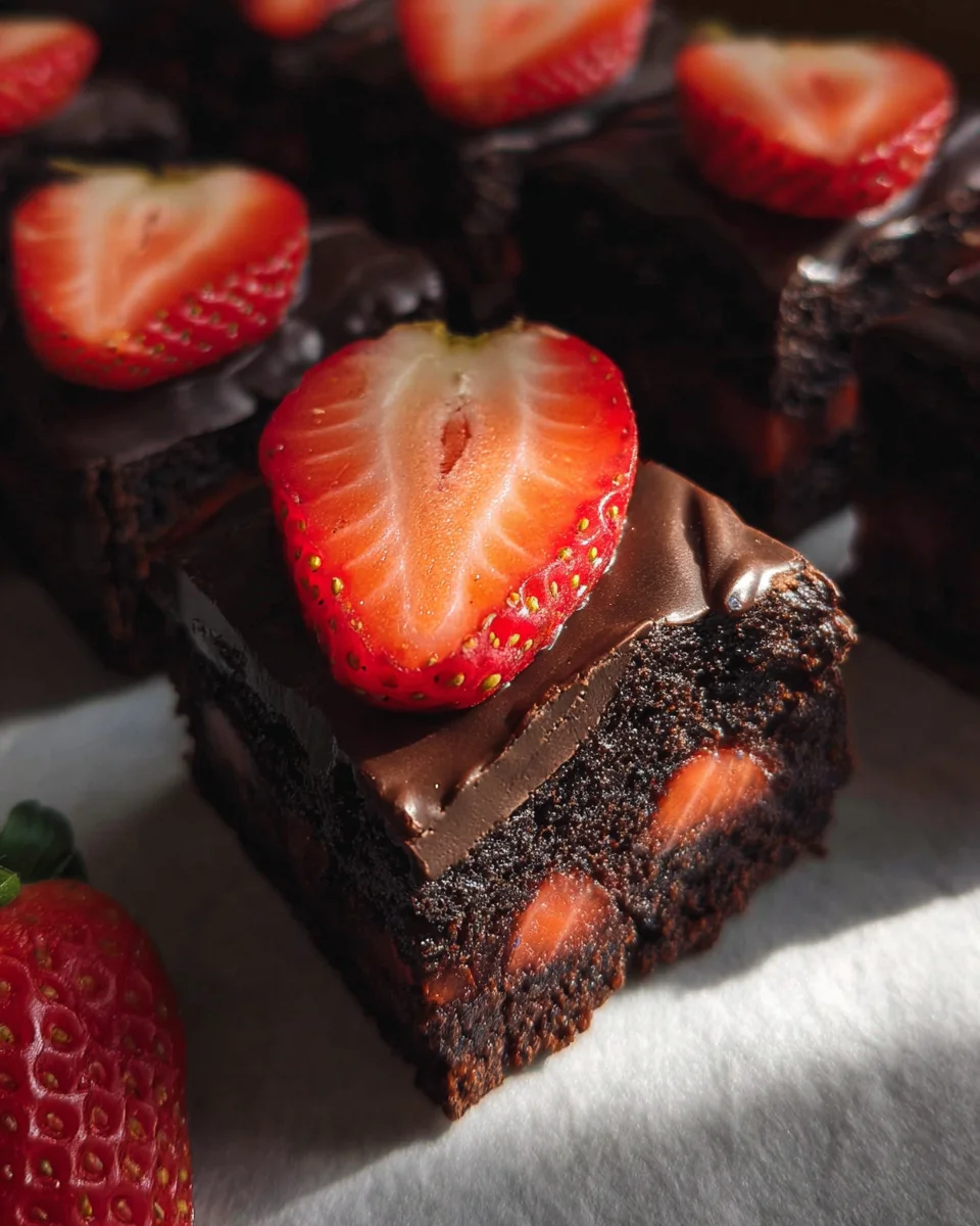 Chocolate covered Strawberry brownies