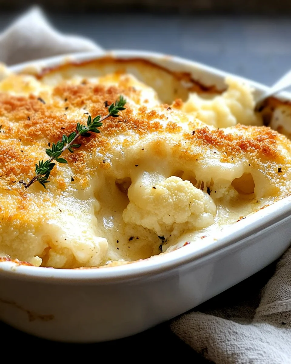 Creamy Baked Cauliflower Gratin