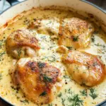 Creamy Oven Baked Chicken Thighs