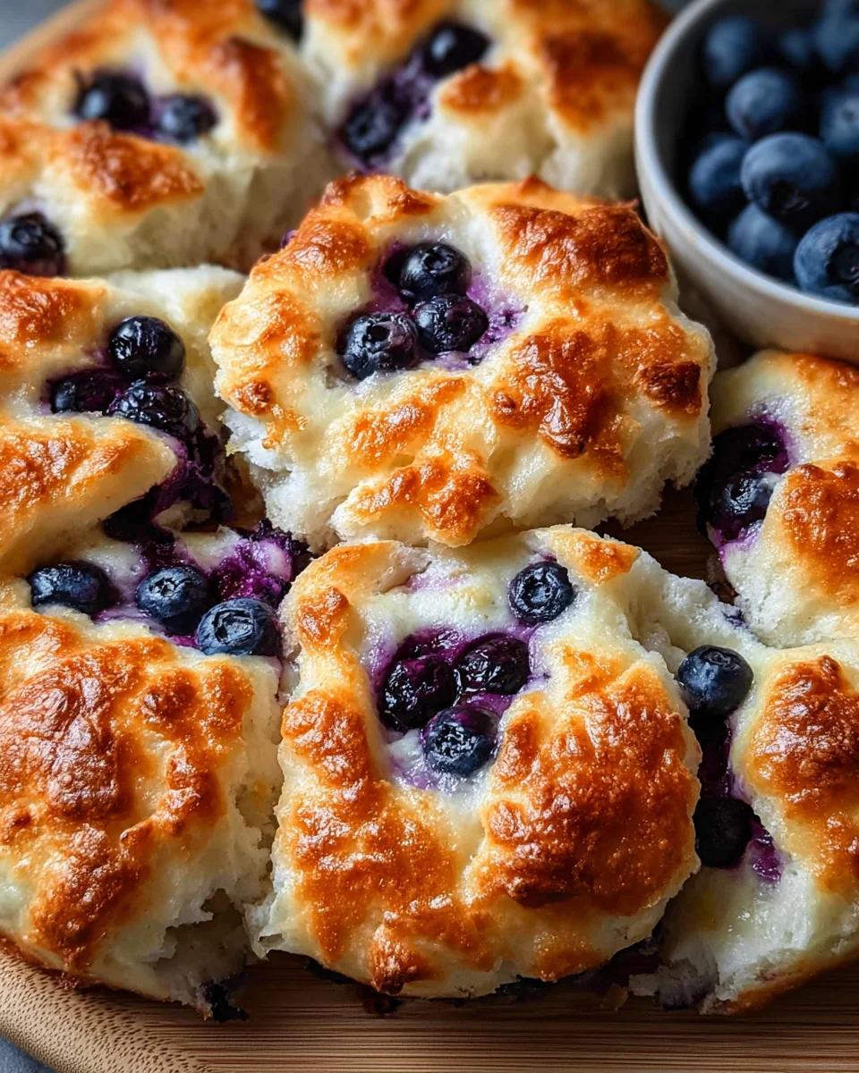 Fluffy Cottage Cheese Blueberry Cloud Bread