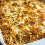 French Onion Chicken Orzo Casserole