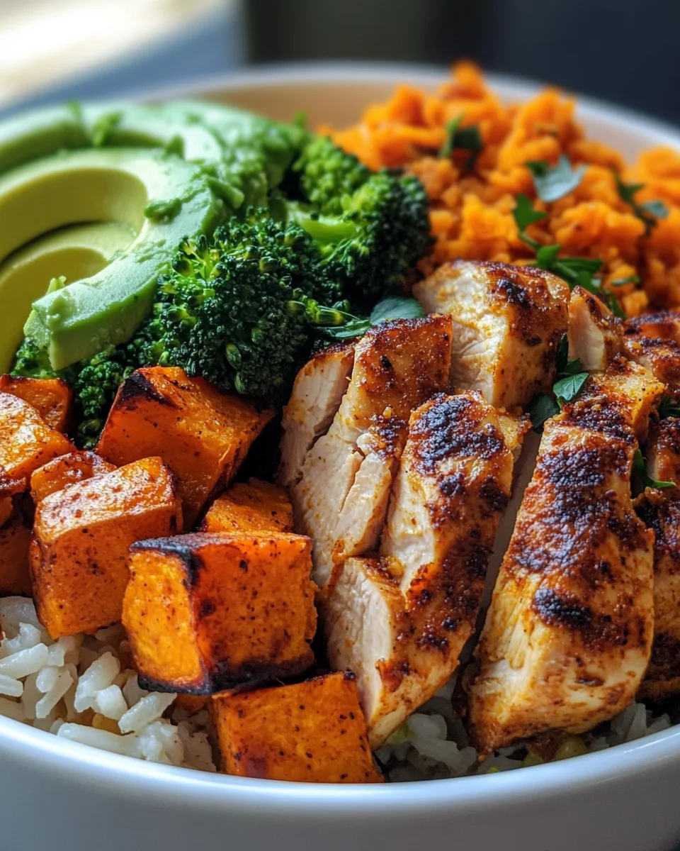 Healthy Chicken & Sweet Potato Rice Bowl
