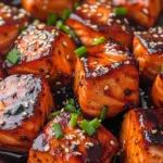 Honey Garlic Salmon Bites