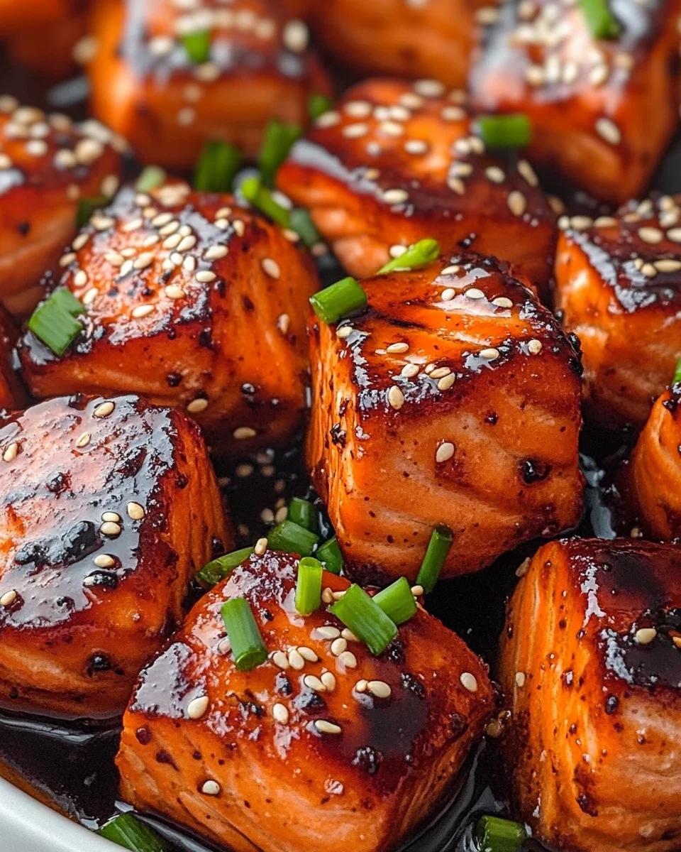 Honey Garlic Salmon Bites