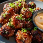 Korean BBQ Meatballs with Spicy Mayo Dip