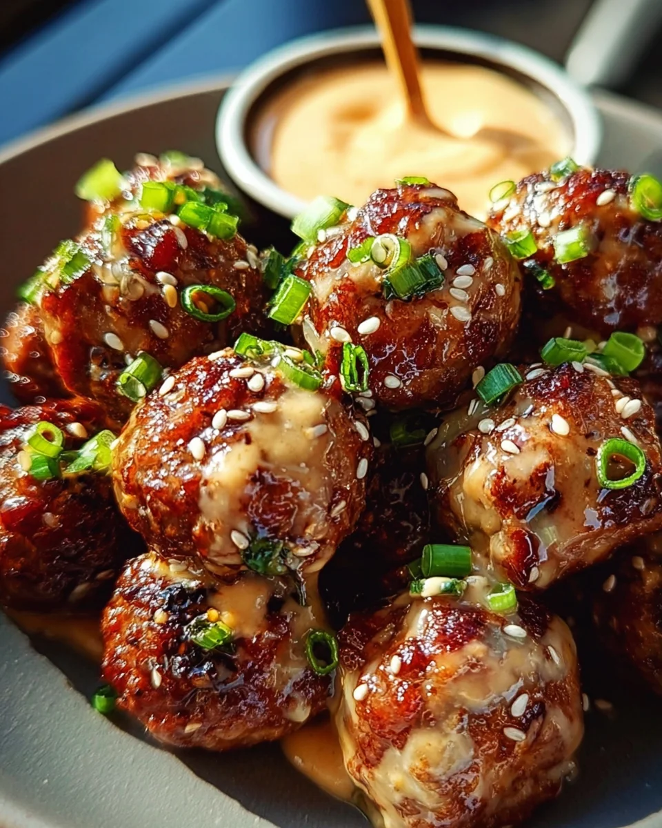 Korean BBQ Meatballs with Spicy Mayo Dip 38 Korean