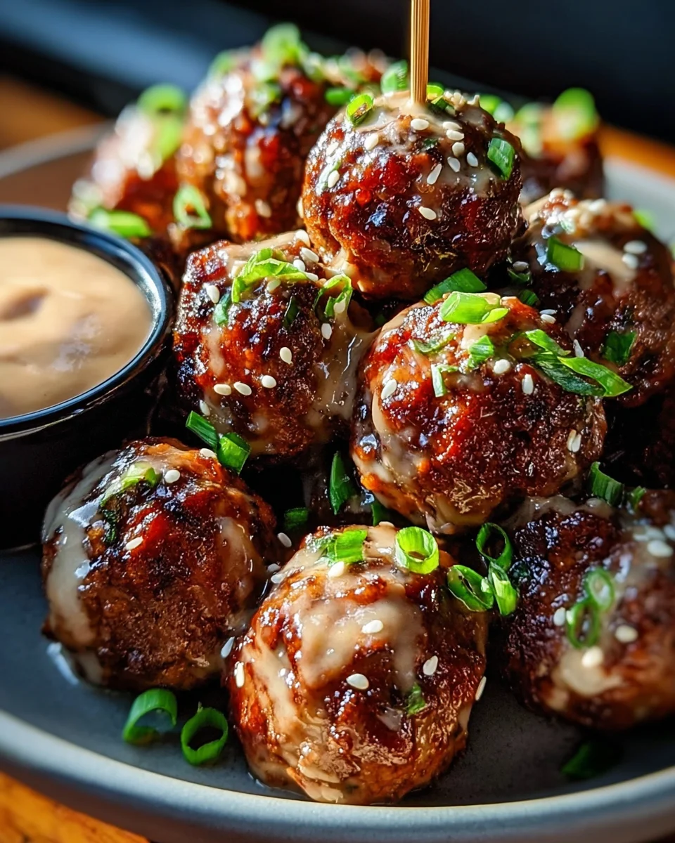 Korean BBQ Meatballs with Spicy Mayo Dip 39 Korean