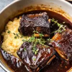 Red Wine Braised Short Ribs in Dutch Oven
