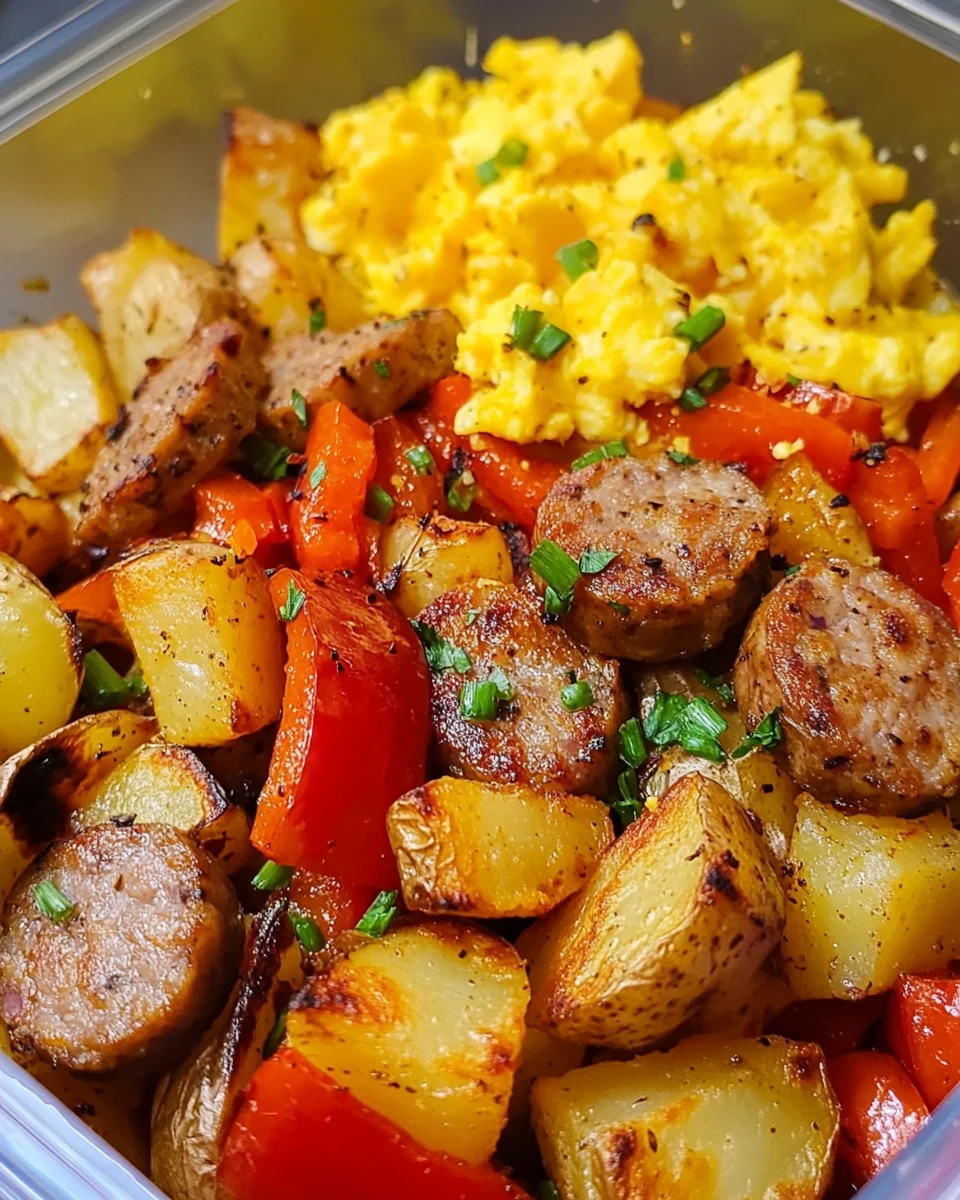 Sausage and Potato Meal Prep Breakfast Bowls