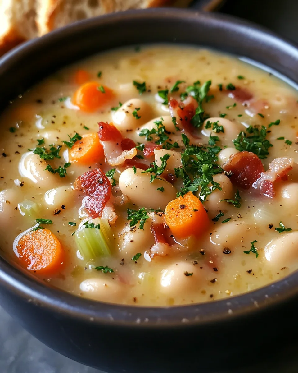 White Bean Soup with Bacon 24 White Bean Soup with Bacon