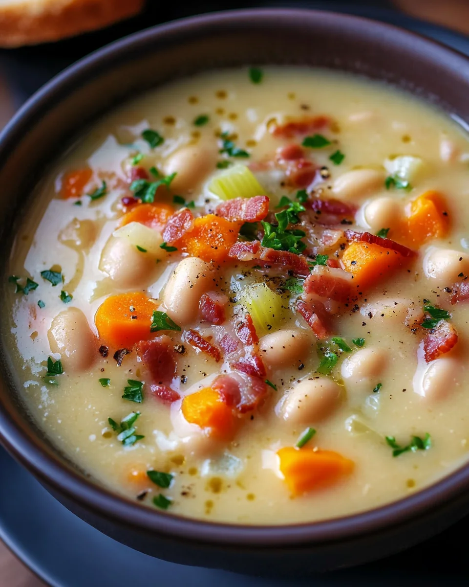 White Bean Soup with Bacon 21 White